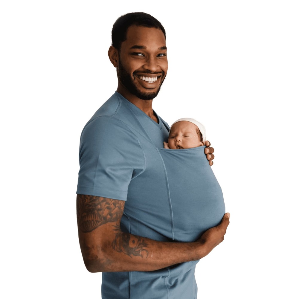 Lalabu The Dad Baby Wearing Kangaroo Blue T-Shirt Size Large
